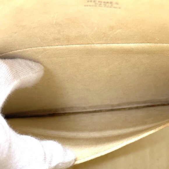 HERMES Bolide35 Bag Hand Bag Toile H / Leather White - Picture 7 of 14